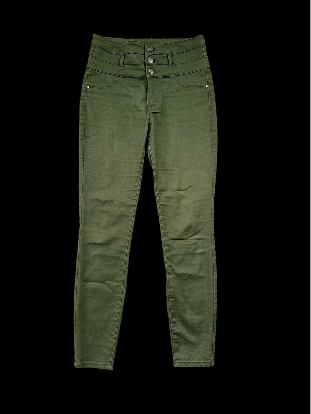 Refuge Olive‎ Green High Waist Skinny Jeans